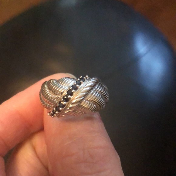 Judith Ripka sapphire/sterling silver dome ring. - Picture 3 of 10